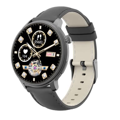 Smartwatch med Puls-, Blodtrycks- och Blodsyreövervakning Svart