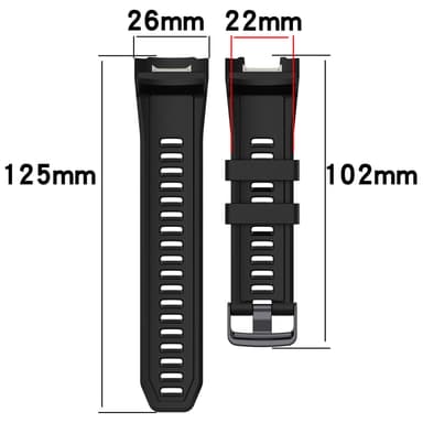 Silikon Klockarmbandsarmband för Garmin Instinct 2X Svart
