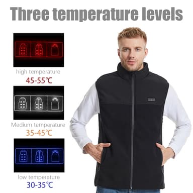 Värmeväst 13 värmezoner Svart M/L