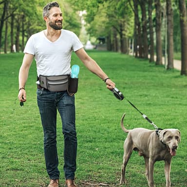 Ny midjeväska för utomhusbruk för hund Grå