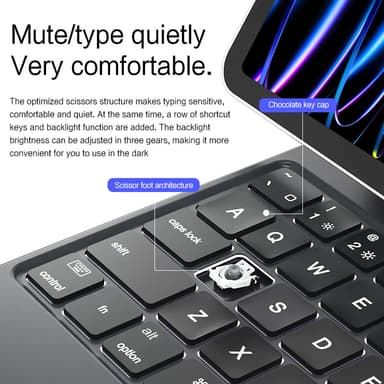 Skyddsfodral för iPad med Bluetooth-tangentbord Mörkgrå iPad Pro 11 M4