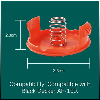 Trimmerspole med lock och fjäder för trådtrimmer