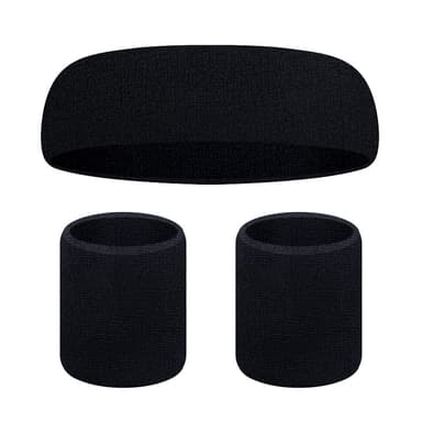 Svettband Set, 3 delar Svart