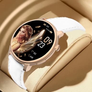 Smartwatch med Puls-, Blodtrycks- och Blodsyreövervakning Vit
