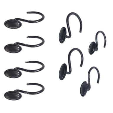 Duschdraperikrokar i Zinklegering, 12 pack Svart