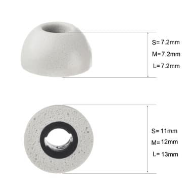 Ersättningstoppar med Minnesskum för Samsung Galaxy Buds Pro Grå