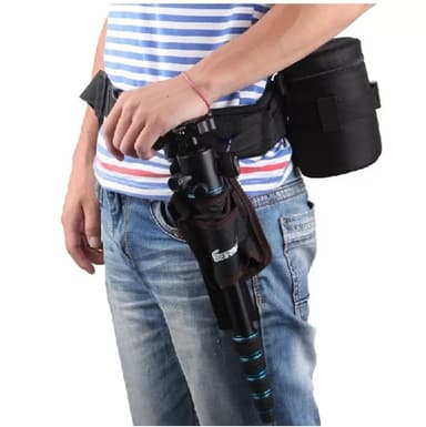 Multifunktionellt Midjebälte för DSLR-Kamera Svart