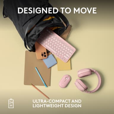 Logitech Pebble Mouse 2 M350s trådlös mus (Rose)