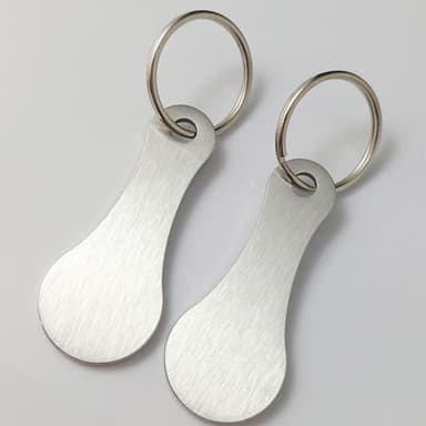 Metall Nyckelringar, Kundvagnspollett Silver