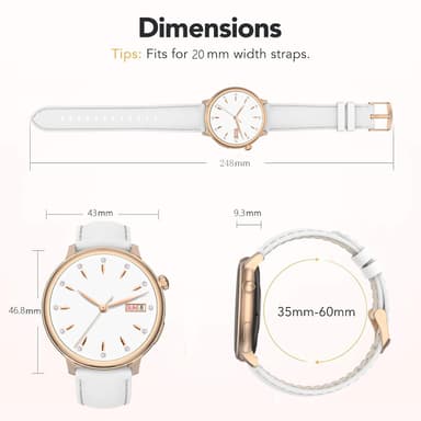 Smartwatch med Puls-, Blodtrycks- och Blodsyreövervakning Vit