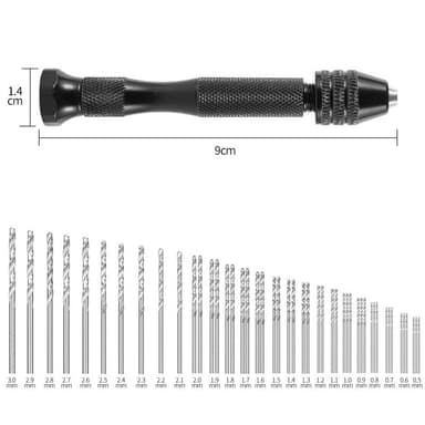 49 PC 0,5-3,0 mm Höghastighetstål Miniborrset Svart