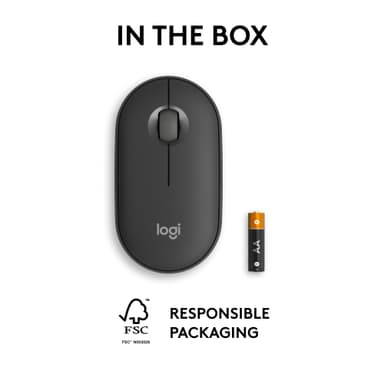 Logitech Pebble Mouse 2 M350s trådlös mus (Graphite)