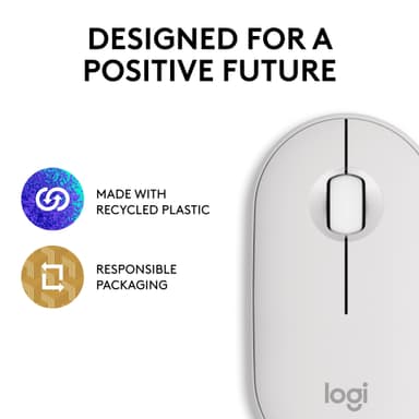 Logitech Pebble Mouse 2 M350s trådlös mus (Off-White)