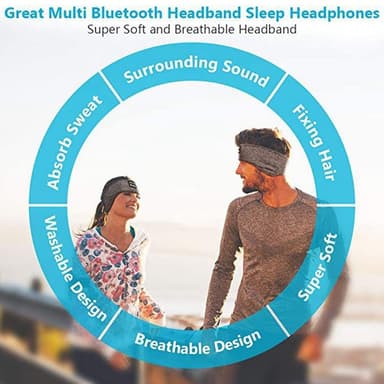 Bluetooth Sports Pannband Sömnhörlurar Musik Ögonmask