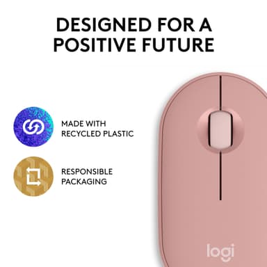 Logitech Pebble Mouse 2 M350s trådlös mus (Rose)