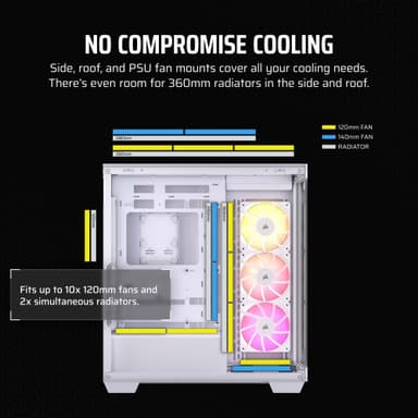 Corsair 3500X ARGB Mid-Tower PC-chassi (vitt)