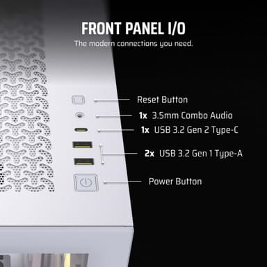 Corsair 3500X ARGB Mid-Tower PC-chassi (vitt)