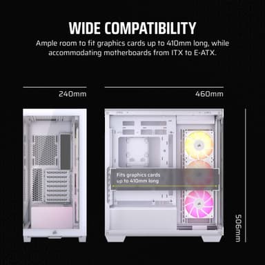 Corsair 3500X ARGB Mid-Tower PC-chassi (vitt)