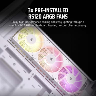 Corsair 3500X ARGB Mid-Tower PC-chassi (vitt)