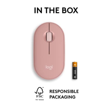 Logitech Pebble Mouse 2 M350s trådlös mus (Rose)