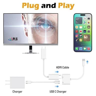 USB-adapter USB-C till HDMI + USB-C med hög upplösning