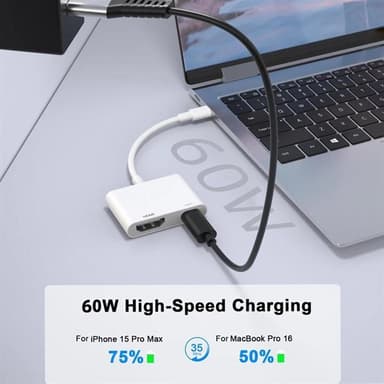 USB-adapter USB-C till HDMI + USB-C med hög upplösning