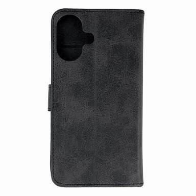 Konstläderfodral med kortfack till iPhone 16 - Svart
