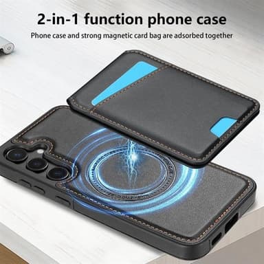 Korthållare och ställ med magnet till Samsung Galaxy S24+ - Svart