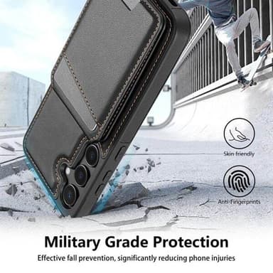Korthållare och ställ med magnet till Samsung Galaxy S24+ - Svart