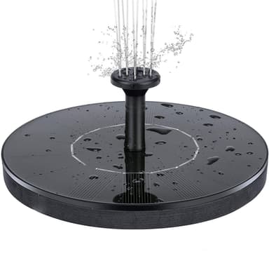 Vattenfontän solcellsdriven 13 cm Svart