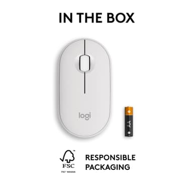 Logitech Pebble Mouse 2 M350s trådlös mus (Off-White)