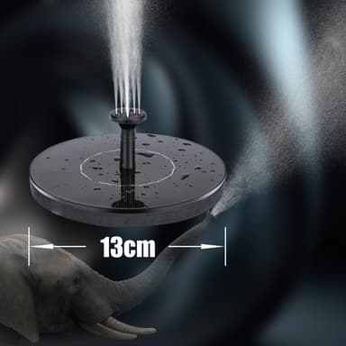 Vattenfontän solcellsdriven 13 cm Svart