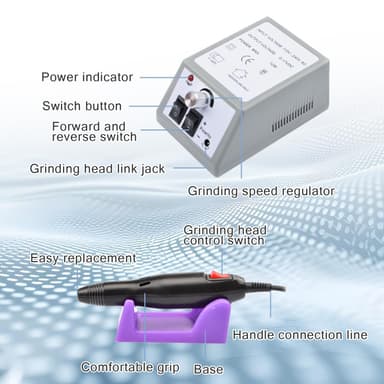Elektrisk nagelfil med 12 st tillbehör för slipning/polering
