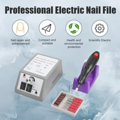Elektrisk nagelfil med 12 st tillbehör för slipning/polering