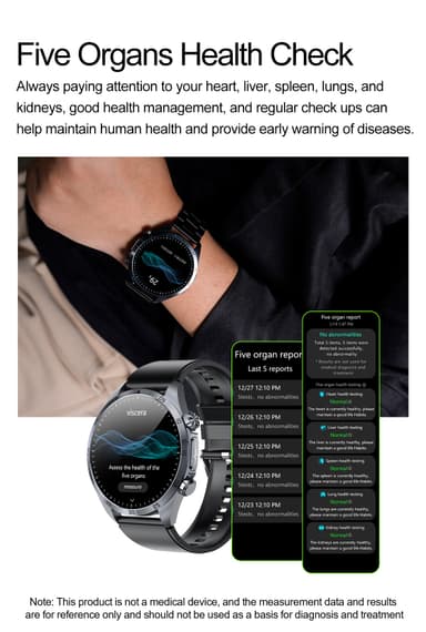 Smartwatch med avancerad hälsoövervakning Svart