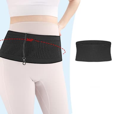 Running Fanny Pack dold ventilerande stickad midjeväska Svart S