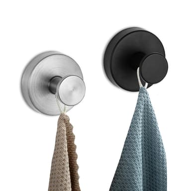 Krokar med Sugkopp, 2 pack Silver