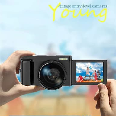 Digitalkamera 4K 48MP 3,0 tum IPS-skärm fast fokus Svart