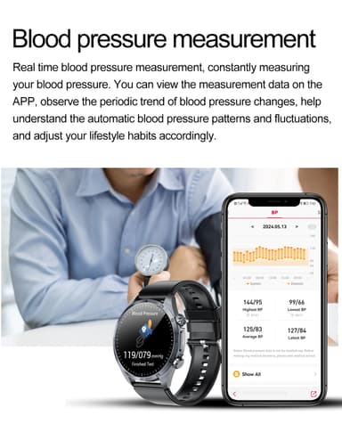 Smartwatch med avancerad hälsoövervakning Svart