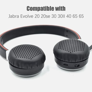 Ersättande Öronkuddar för Jabra Evolve 20 20se 30 30II 40 65 65 Svart