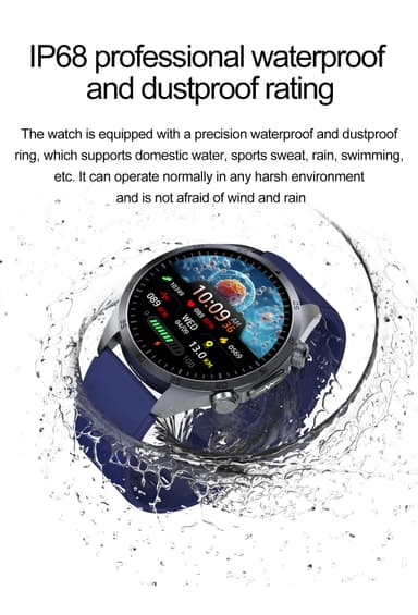 Smartwatch med avancerad hälsoövervakning Blå