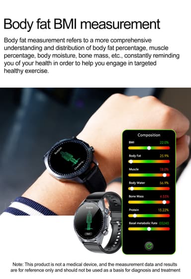 Smartwatch med avancerad hälsoövervakning Svart