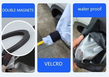 Magnetiskt vattentätt skydd för ladduttag på elbil Silver