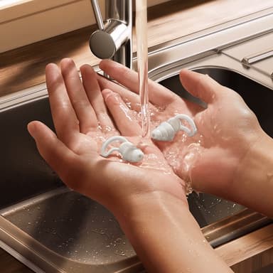 Mjuka ljudisolerande öronproppar i silikon Vit