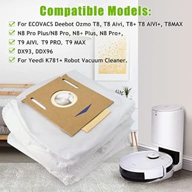 Dammpåsar för Yeedi K781+, ECOVACS Deebot Ozmo T8 AIVI