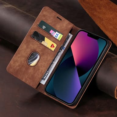 Magnetisk Läderfodral för Google Pixel 8 Pro Brun