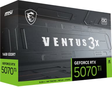 MSI GeForce RTX 5070 Ti 16G VENTUS 3X OC grafikkort (16 GB GDDR7)