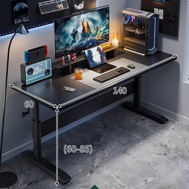 Ergonomiskt Höj och Sänkbart Skrivbord 140cm - Svart