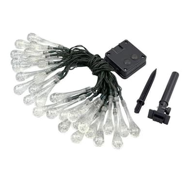 Solcellsdriven ljusslinga med droppformade lampor - 12 meter med 100 lampor