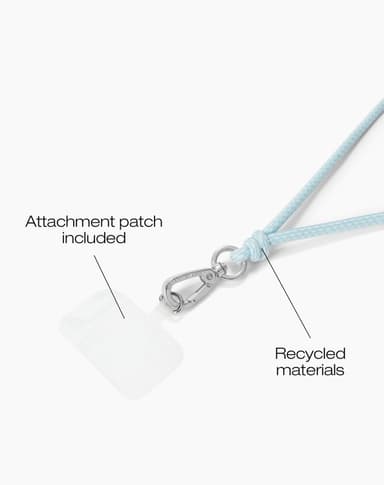 Cord Phone Strap Multi Light Blue